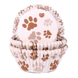 honden poot - bruin - baking cups